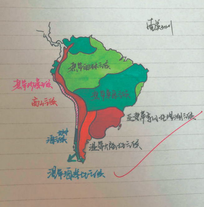 戴佳乐画的南美洲地图.戴佳乐画的世界地图.